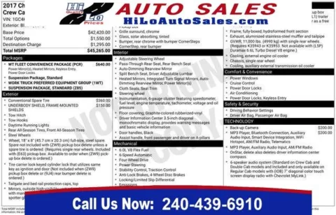 Black 2017 Chevrolet Silverado 3500 HD Work Truck for sale in Frederick, MD