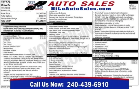Gray 2017 Chevrolet Silverado 3500 HD Work Truck for sale in Frederick, MD