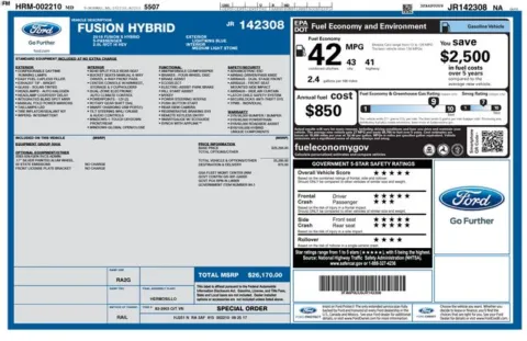 Blue 2018 Ford Fusion Hybrid S for sale in Frederick, MD