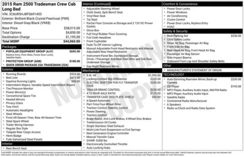 Black 2015 Ram 2500 Tradesman for sale in Frederick, MD