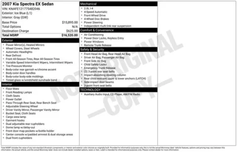 Blue 2007 Kia Spectra EX for sale in Frederick, MD