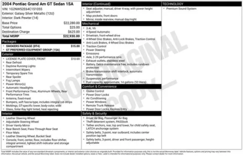 Silver 2004 Pontiac Grand Am GT for sale in Frederick, MD
