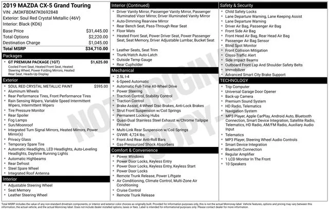 2019 Mazda CX-5 Grand Touring for sale in Frederick, MD
