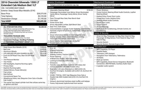 Blue 2016 Chevrolet Silverado 1500 LT for sale in Frederick, MD
