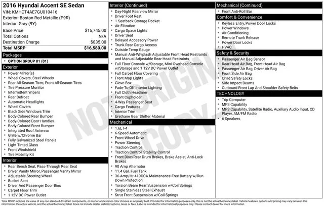 2016 Hyundai Accent SE for sale in Frederick, MD