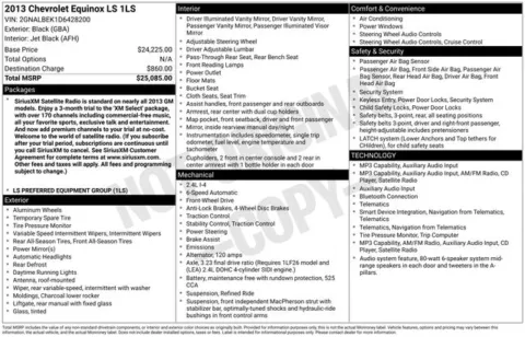 Black 2013 Chevrolet Equinox LS for sale in Frederick, MD