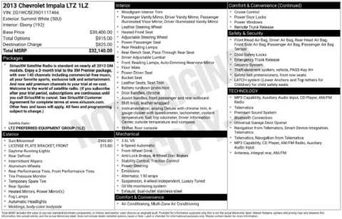 White 2013 Chevrolet Impala LTZ for sale in Frederick, MD