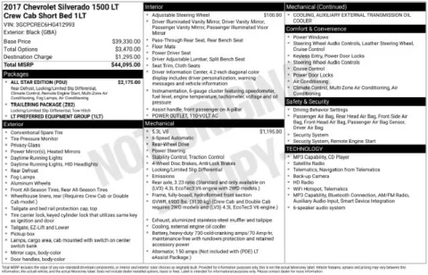 Black 2017 Chevrolet Silverado 1500 LT for sale in Frederick, MD