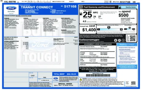 White 2022 Ford Transit Connect XL for sale in Frederick, MD