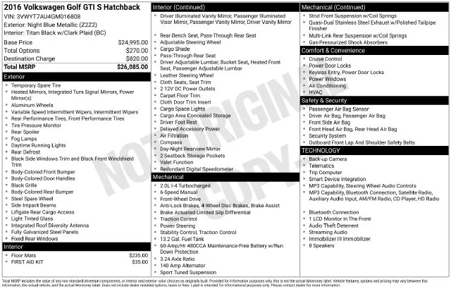 2016 Volkswagen Golf GTI S for sale in Frederick, MD