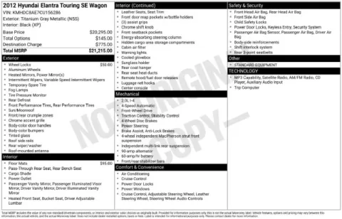 Gray 2012 Hyundai Elantra Touring SE for sale in Frederick, MD