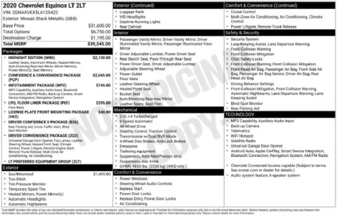 Black 2020 Chevrolet Equinox LT for sale in Frederick, MD