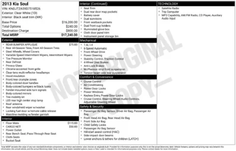 White 2013 Kia Soul for sale in Frederick, MD