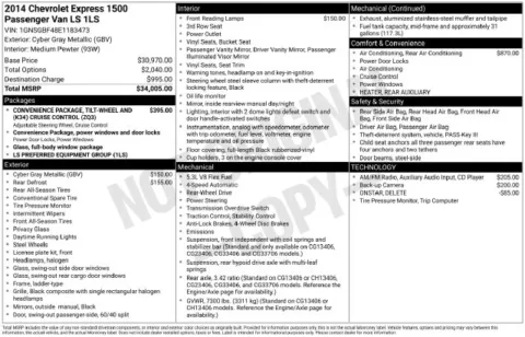 Gray 2014 Chevrolet Express 1500 LS for sale in Frederick, MD