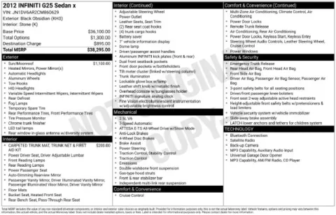 Photos of 2012 INFINITI G25 X for sale in Frederick, MD at Hi Lo Auto Sales