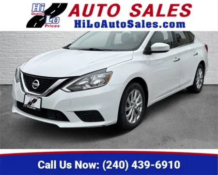 White 2019 Nissan Sentra SV for sale in Frederick, MD