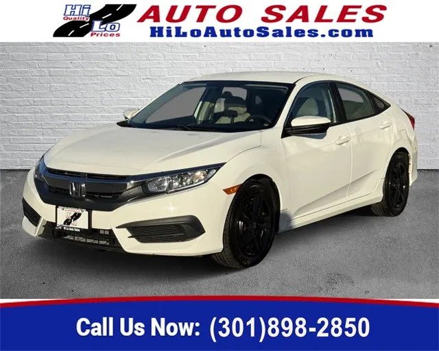 White 2016 Honda Civic LX for sale in Frederick, MD