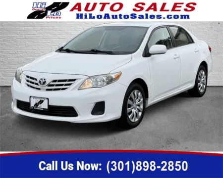 White 2013 Toyota Corolla LE for sale in Frederick, MD