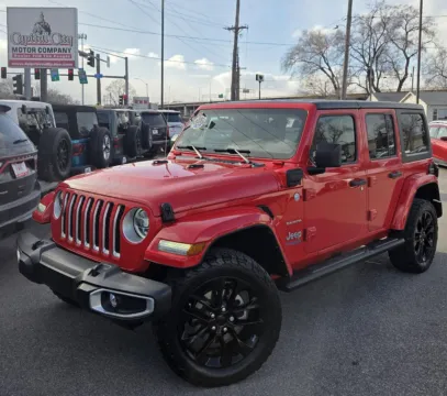 Red 2021 Jeep Wrangler 4xe Unlimited Sahara for sale in Des Moines, IA