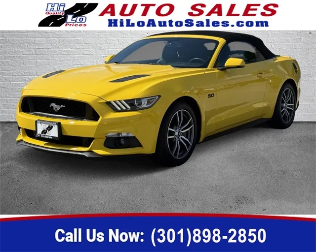 Yellow 2015 Ford Mustang GT Premium for sale in Frederick, MD