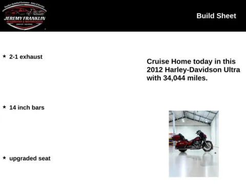 More photos of 2012 Harley-Davidson Ultra Limited at Jeremy Franklin Automotive of Blue Springs, MO