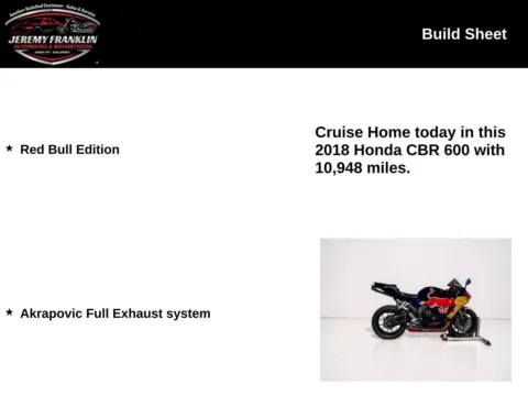 Another view of 2018 Honda CBR 600 RR for sale in Blue Springs, MO at Jeremy Franklin Automotive of Blue Springs