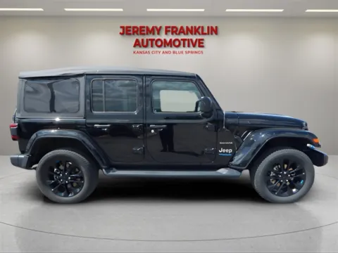 Photos of 2022 Jeep Wrangler Unlimited Sahara 4xe for sale in Blue Springs, MO at Jeremy Franklin Automotive of Blue Springs
