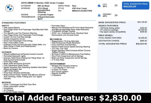Another view of 2018 BMW 4 Series 430i Gran Coupe for sale in Duluth, GA at Autoplex Atlanta