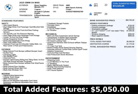 Another view of 2025 BMW X4 M40i for sale in Duluth, GA at Autoplex Atlanta