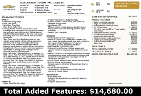 Another view of 2022 Chevrolet Corvette Stingray for sale in Duluth, GA at Autoplex Atlanta