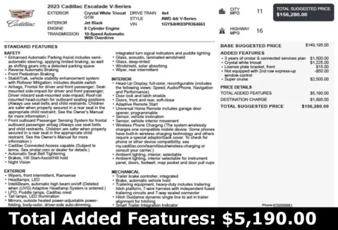 Another view of 2023 Cadillac Escalade V-Series for sale in Duluth, GA at Autoplex Atlanta