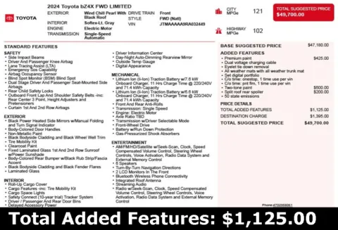 Another view of 2024 Toyota bZ4X Limited for sale in Duluth, GA at Autoplex Atlanta