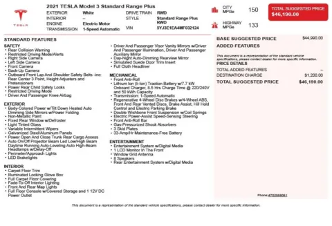 Another view of 2021 Tesla Model 3 Standard Range Plus for sale in Duluth, GA at Autoplex Atlanta