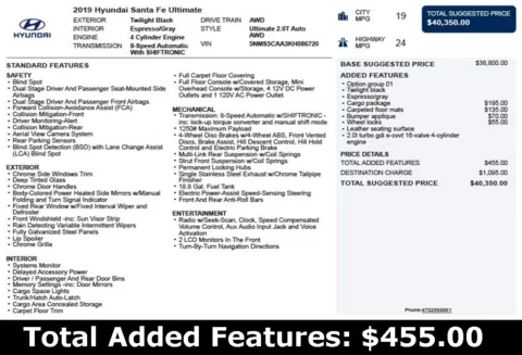 Another view of 2019 Hyundai Santa Fe Ultimate for sale in Duluth, GA at Autoplex Atlanta