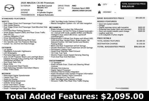 Another view of 2025 Mazda CX-90 PHEV Premium for sale in Duluth, GA at Autoplex Atlanta
