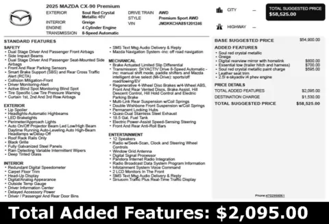 Another view of 2025 Mazda CX-90 PHEV Premium for sale in Duluth, GA at Autoplex Atlanta