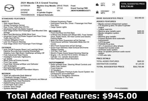 Another view of 2021 Mazda CX-5 Grand Touring for sale in Duluth, GA at Autoplex Atlanta