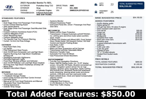 Another view of 2023 Hyundai Santa Fe SEL for sale in Duluth, GA at Autoplex Atlanta