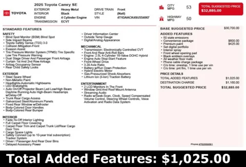 Another view of 2025 Toyota Camry SE for sale in Duluth, GA at Autoplex Atlanta