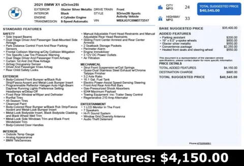 Another view of 2021 BMW X1 sDrive28i for sale in Duluth, GA at Autoplex Atlanta