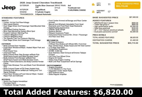 Another view of 2020 Jeep Grand Cherokee Trackhawk for sale in Duluth, GA at Autoplex Atlanta