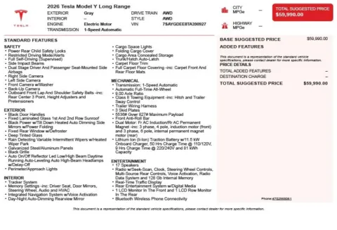 Another view of 2026 Tesla Model Y Long Range for sale in Duluth, GA at Autoplex Atlanta