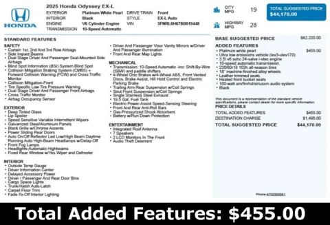 Another view of 2025 Honda Odyssey EX-L for sale in Duluth, GA at Autoplex Atlanta