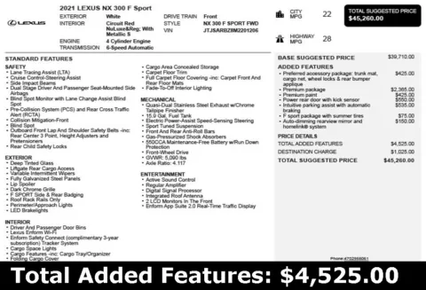 Another view of 2021 Lexus NX 300 F Sport for sale in Duluth, GA at Autoplex Atlanta