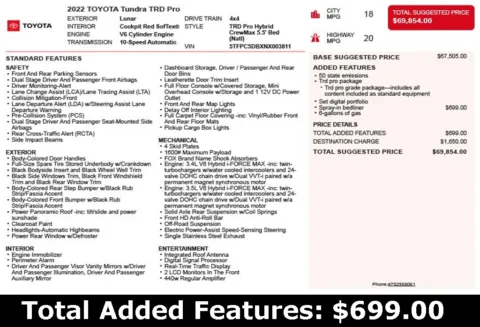 Another view of 2022 Toyota Tundra Hybrid TRD Pro for sale in Duluth, GA at Autoplex Atlanta