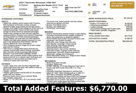 Another view of 2021 Chevrolet Silverado 1500 RST for sale in Duluth, GA at Autoplex Atlanta