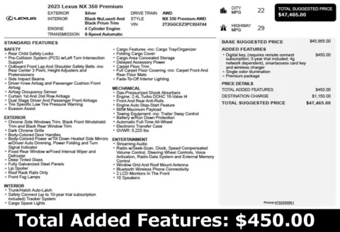 Another view of 2023 Lexus NX 350 Premium for sale in Duluth, GA at Autoplex Atlanta