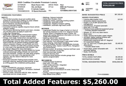 Another view of 2025 Cadillac Escalade Premium Luxury for sale in Duluth, GA at Autoplex Atlanta