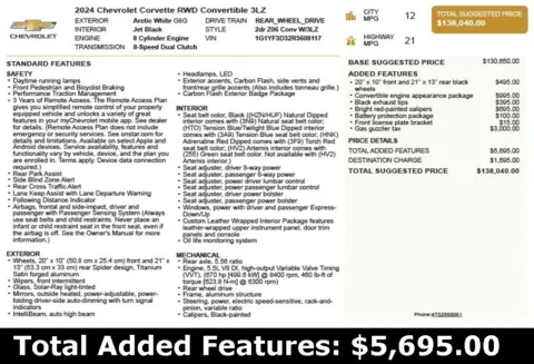 Another view of 2024 Chevrolet Corvette Z06 for sale in Duluth, GA at Autoplex Atlanta