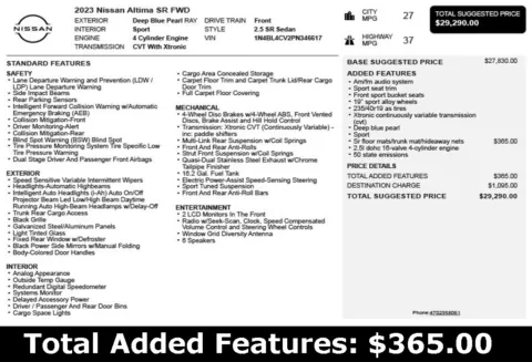 Another view of 2023 Nissan Altima 2.5 SR for sale in Duluth, GA at Autoplex Atlanta